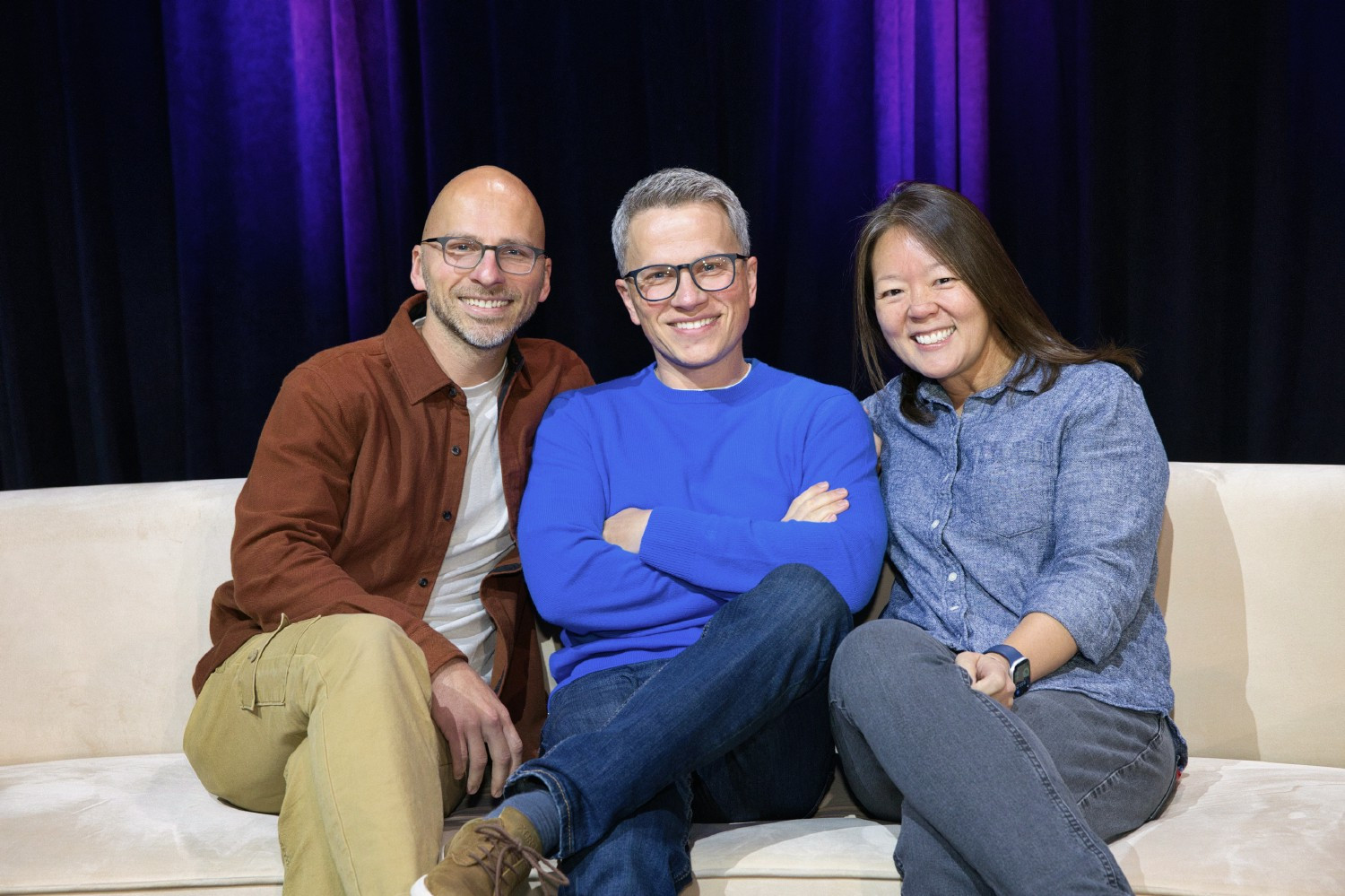 Webflow Co-founders Vlad and Sergie Magdalin and CEO Linda Tong