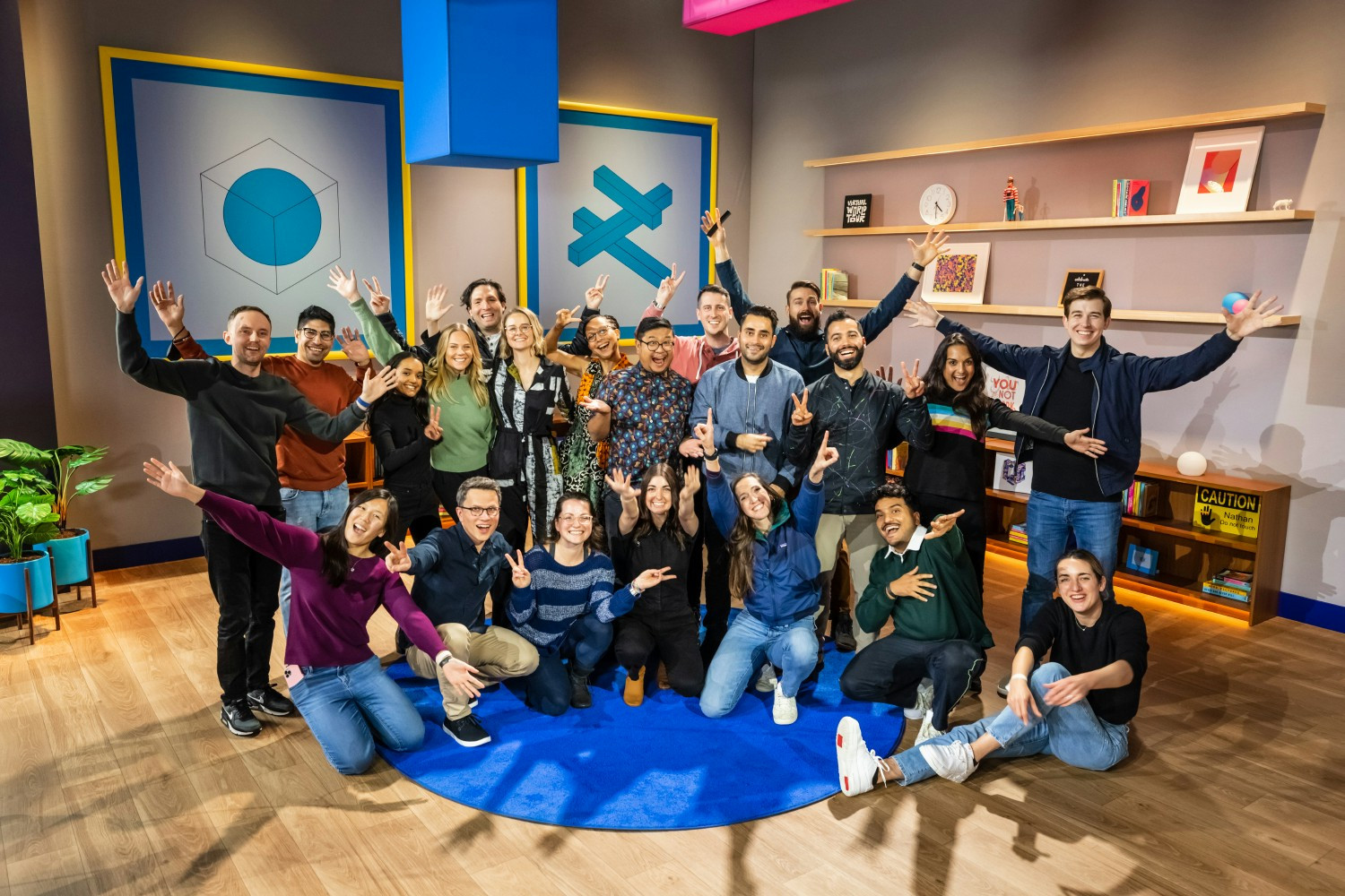 The Webflow team finishes a day of filming