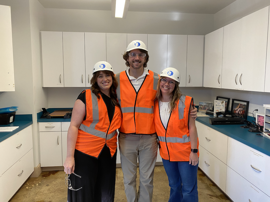 The project team had fun at a client visit to their recycling factory, building meaningful relationships!