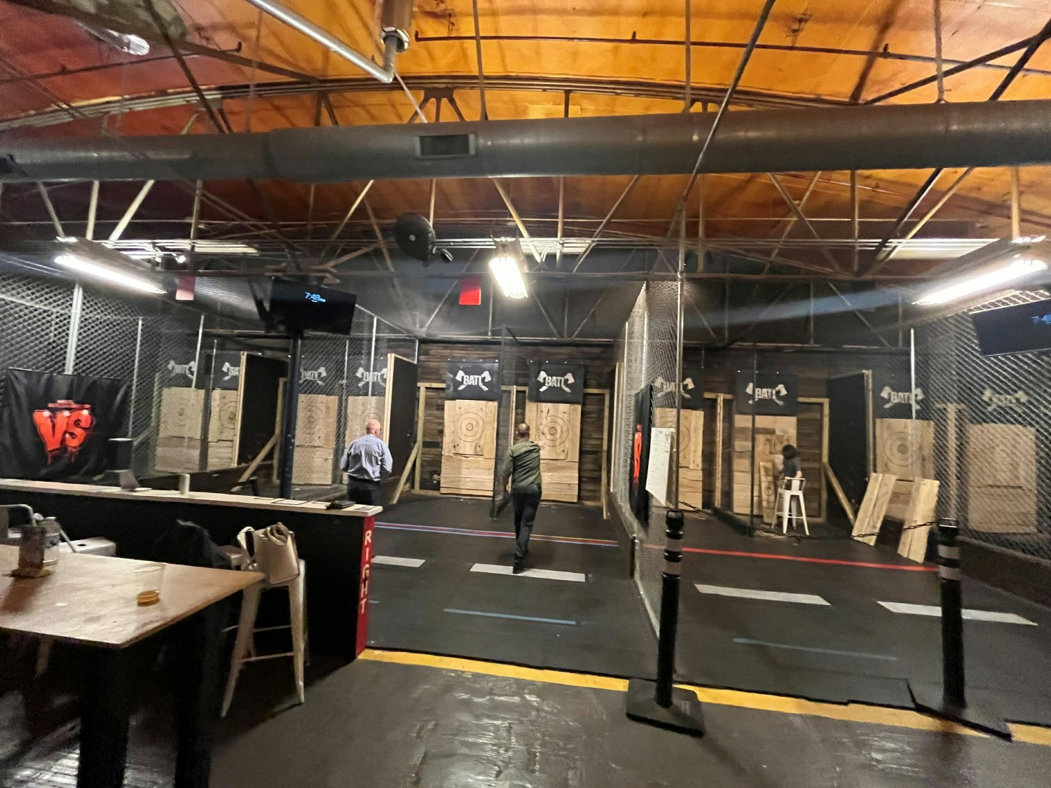 Our team enjoyed some axe throwing after a quarterly meeting.
