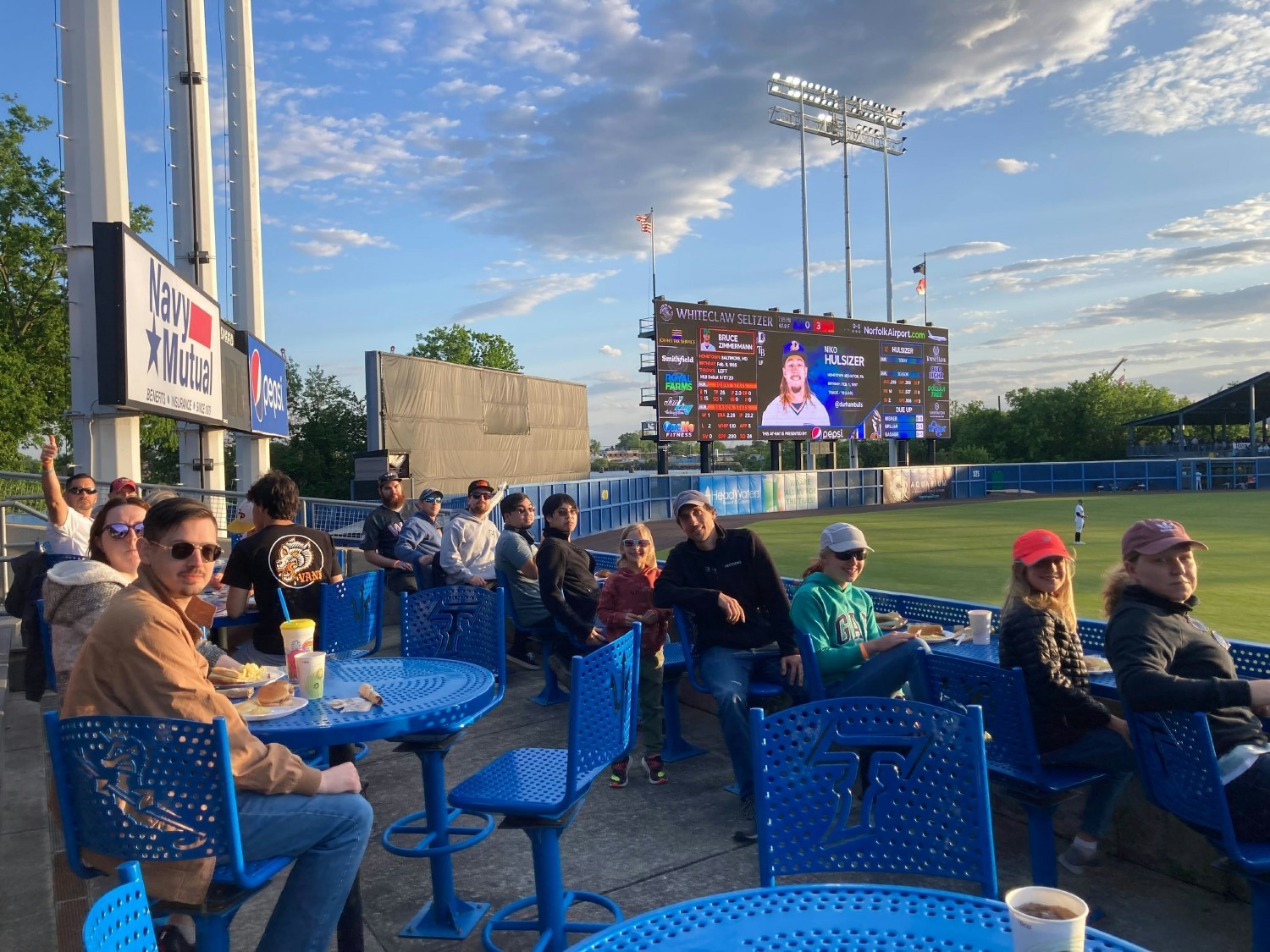 Team outing to a Tides Baseball Game.