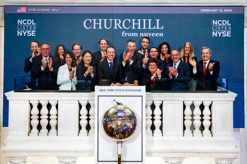 Churchill celebrated Nuveen Churchill Direct Lending Corp.'s NYSE listing, marking a milestone.