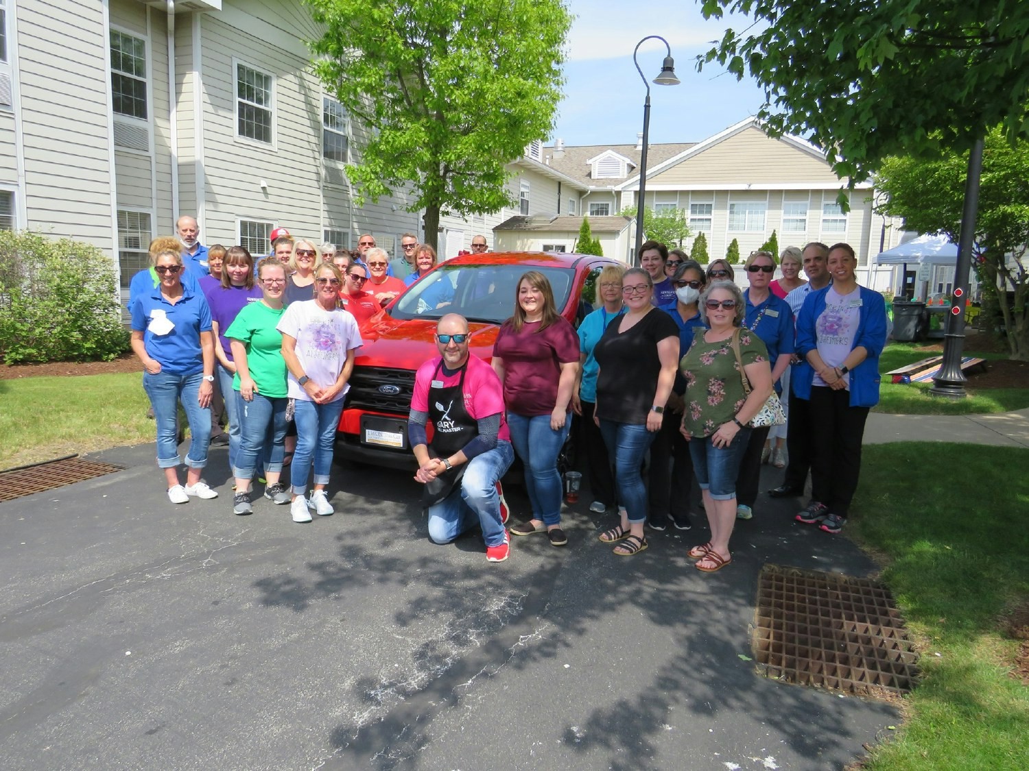 Team Newhaven Court at Clearview with a brand new car awarded to one of their team members as part of our CAR Program. 