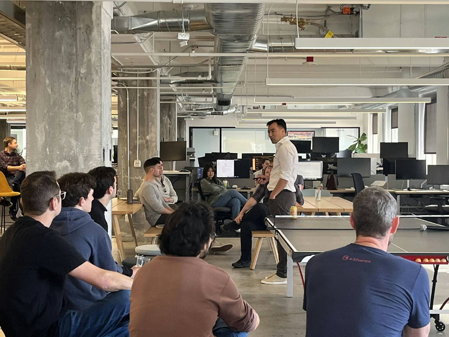 Our CEO Henry presenting our ERP vision in-office.