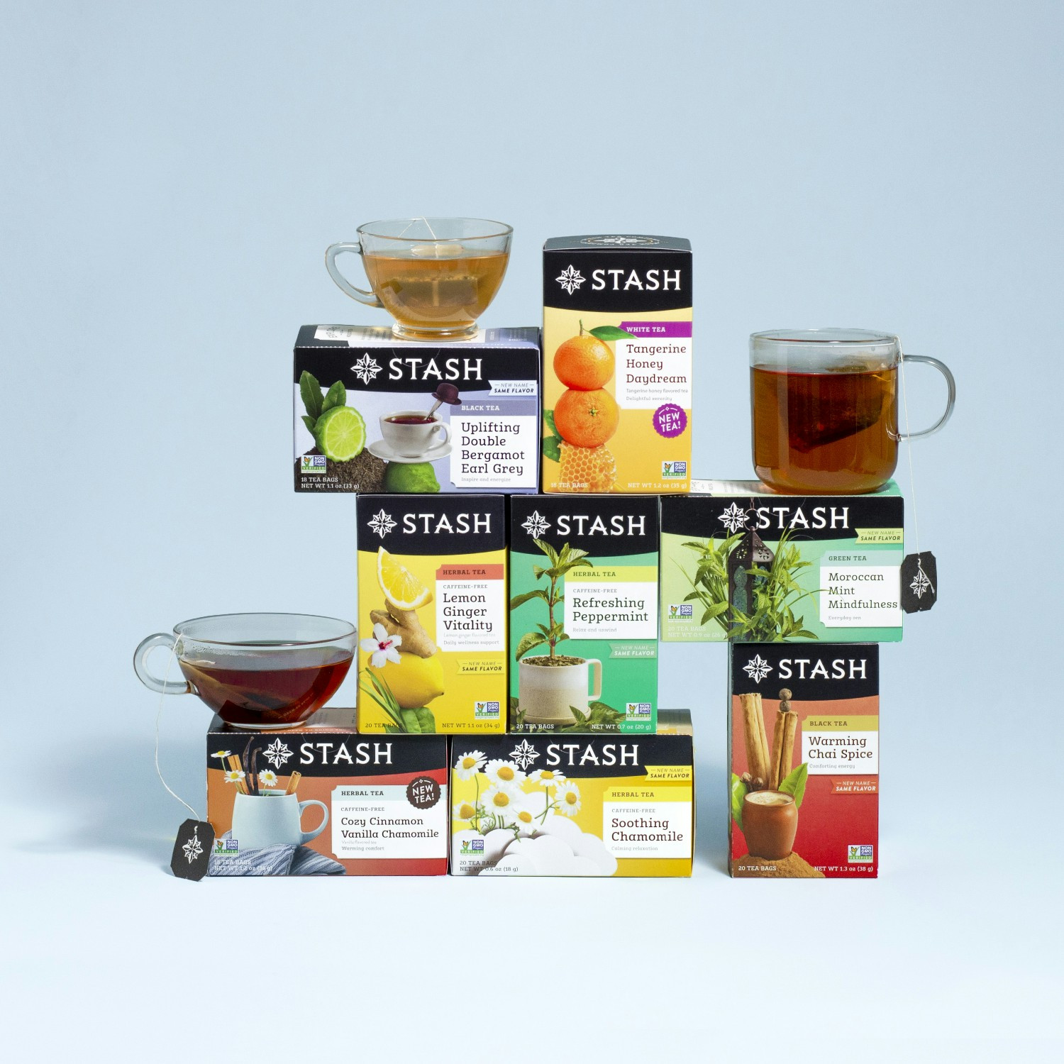 Stash Tea offers an extensive selection of flavorful herbal, black, green, white, and oolong tea blends.