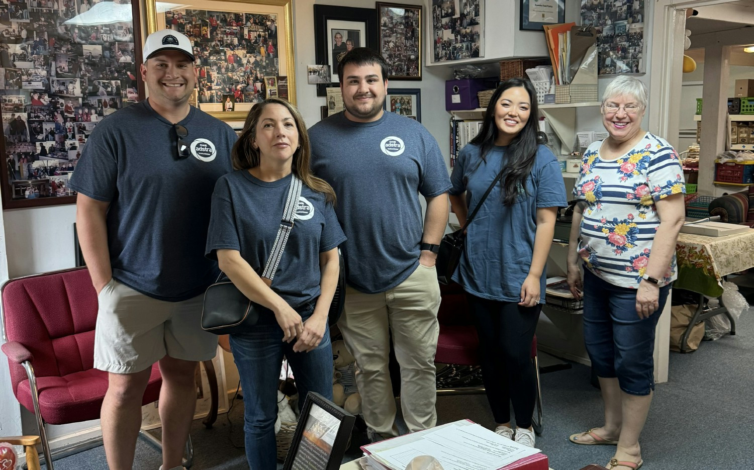 “One Adstra”:  Texas Associates volunteering the Roanoke Food Pantry.