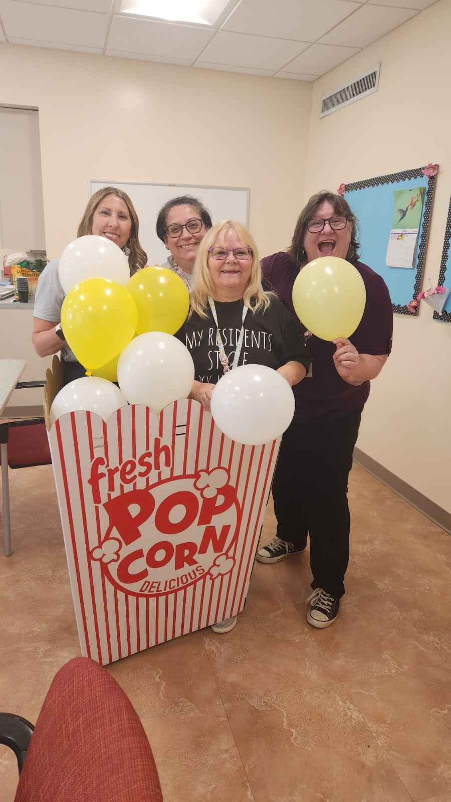 Poppin' with fun preparing for the annual car cruise event for our residents