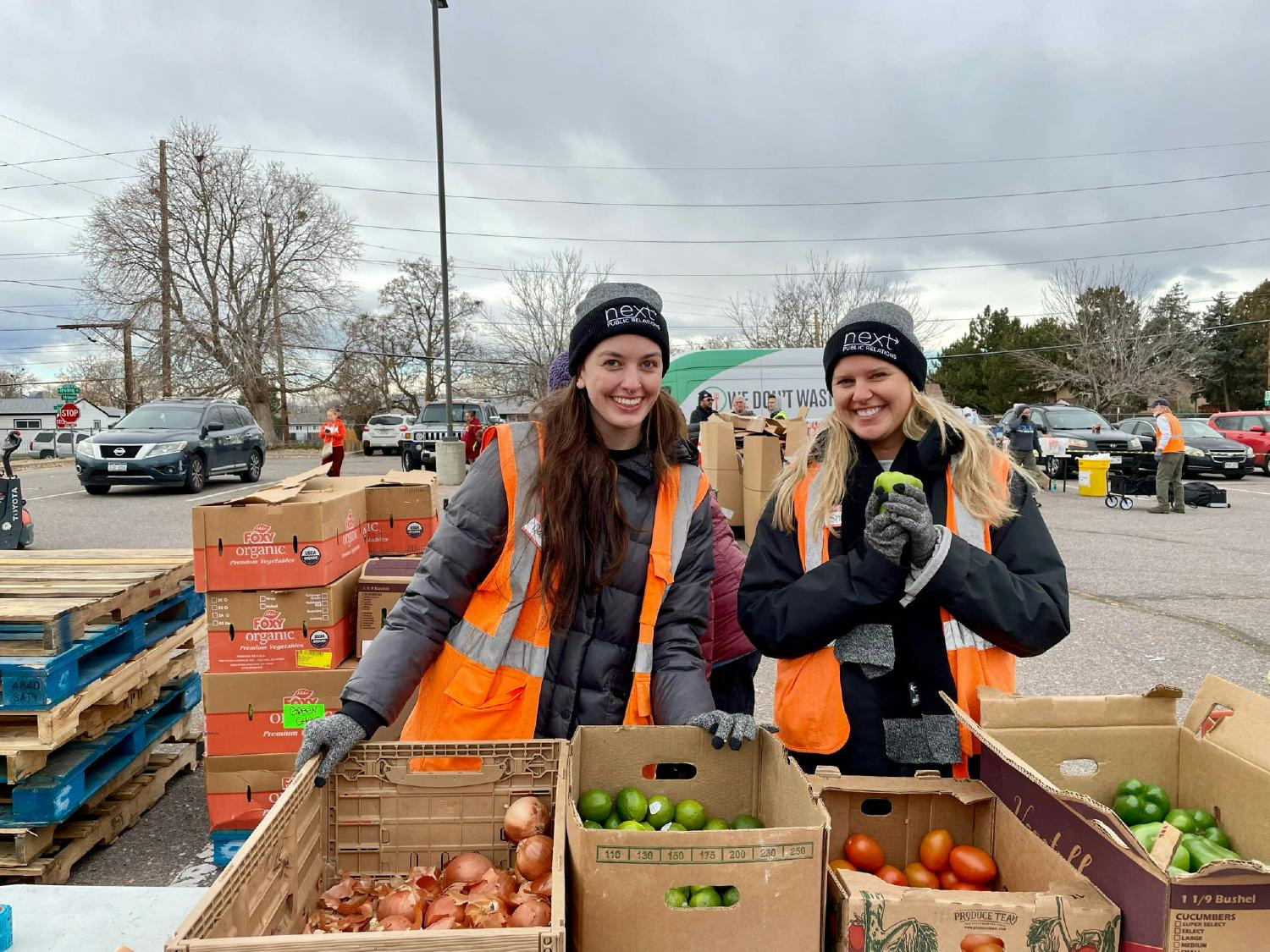 Next PR team members use company-sponsored Volunteer Time Off to sort food for soup kitchens and shelters across Denver.