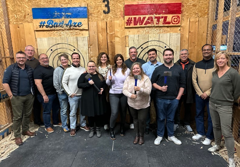 Our USA Leadership Team attended training and an axe throwing event at night in Toronto, Canada. 