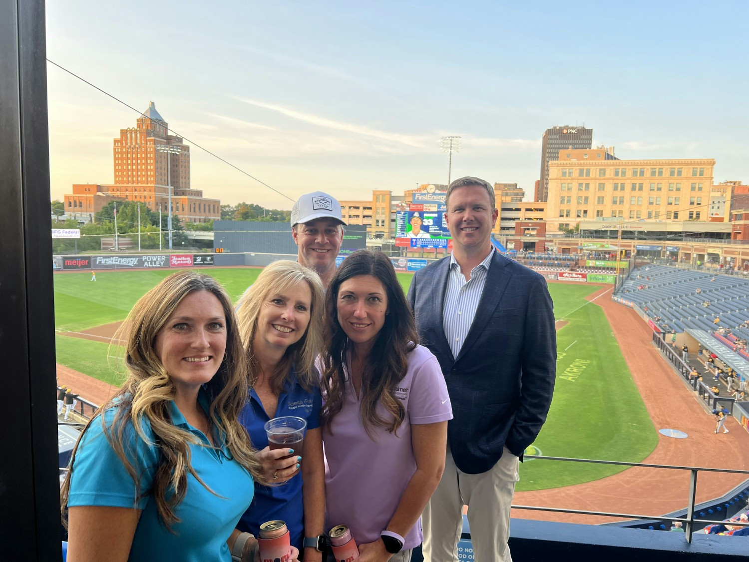 Enjoying a team night at the Akron Rubber Ducks