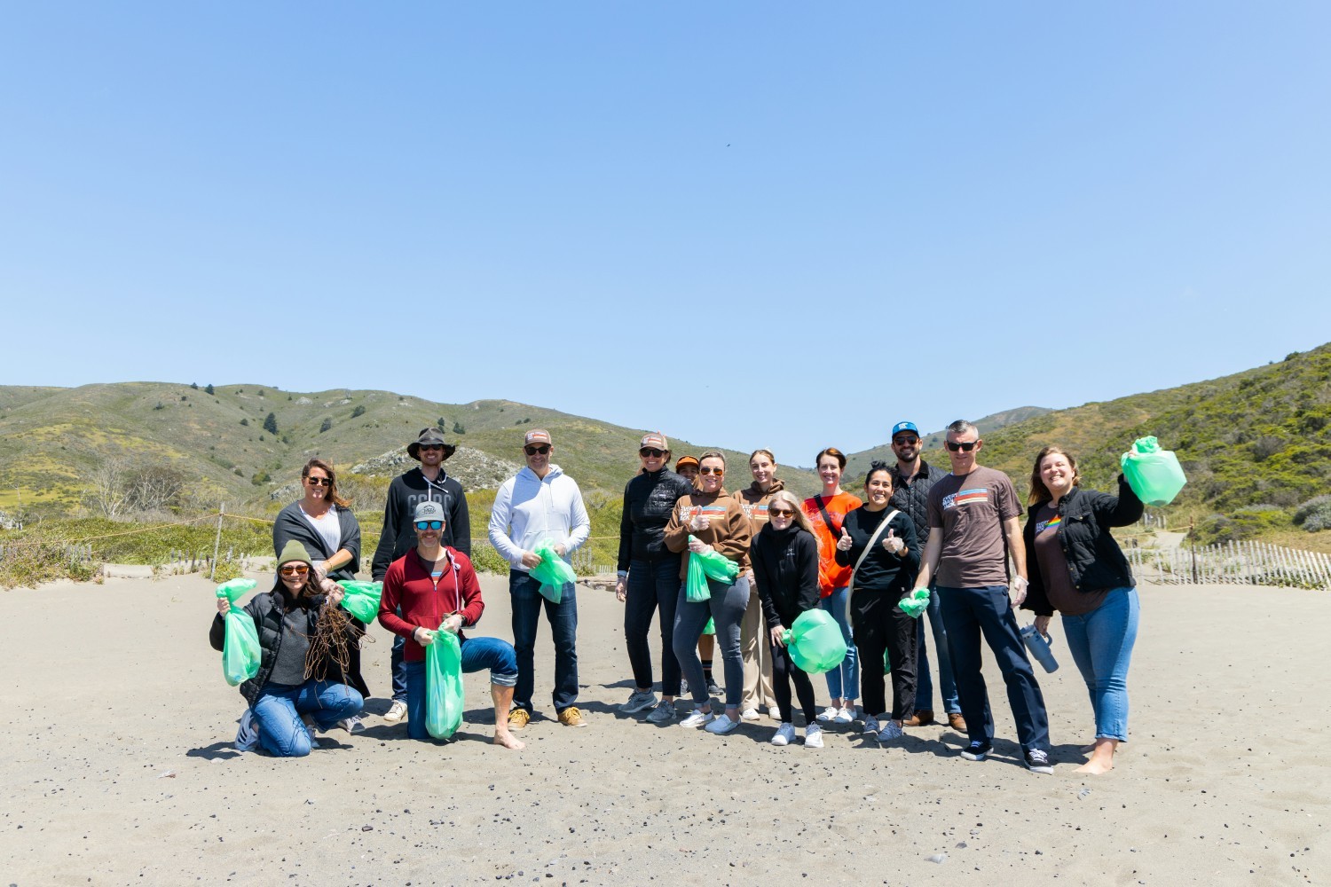 2022 EMJ Beach Cleanup Day! The team spent the day cleaning up Tennessee Valley Beach Overlook in Marin County 