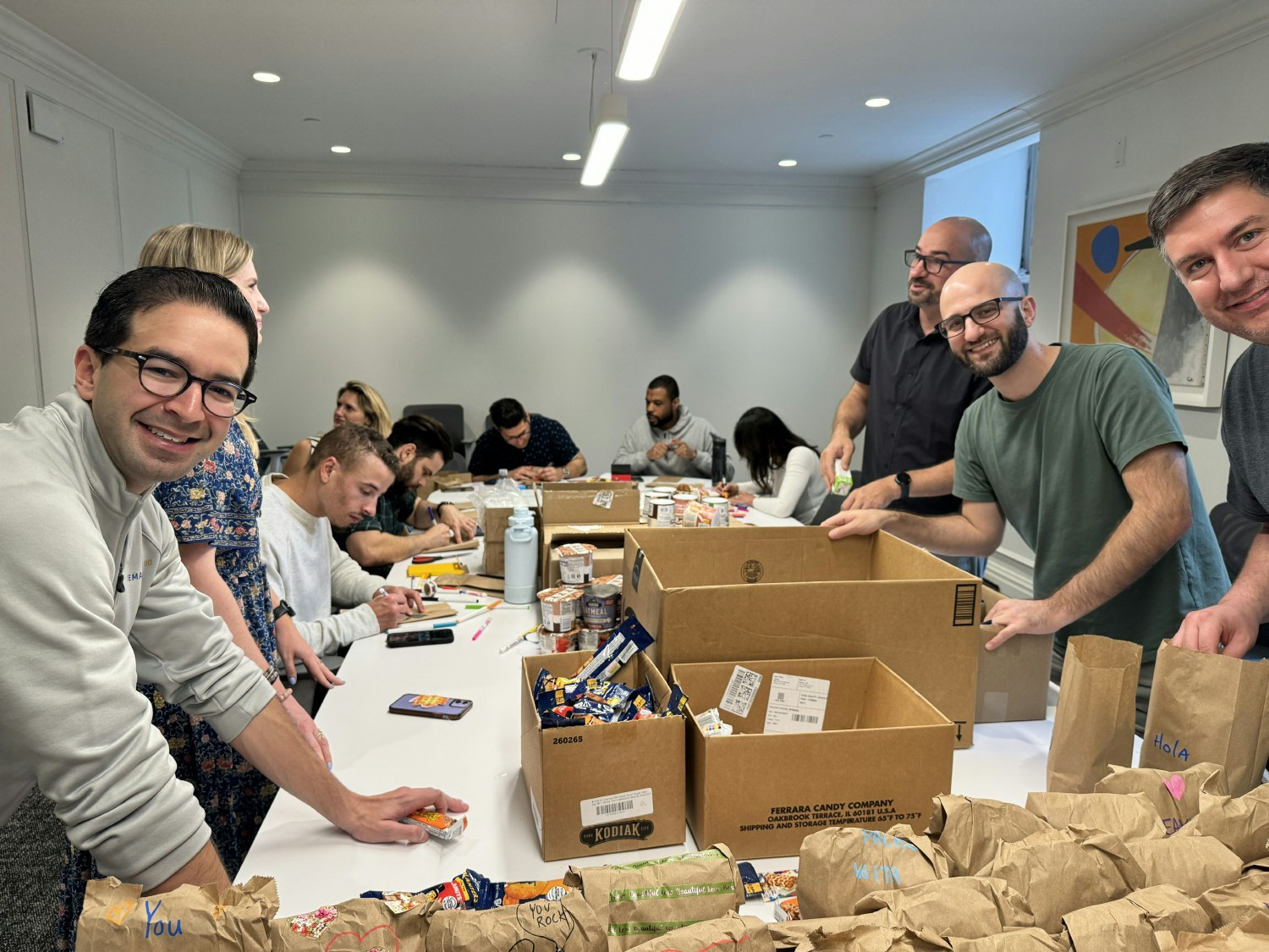 Our NY DB'ers packing breakfast bags for the Ronald McDonald House NY.