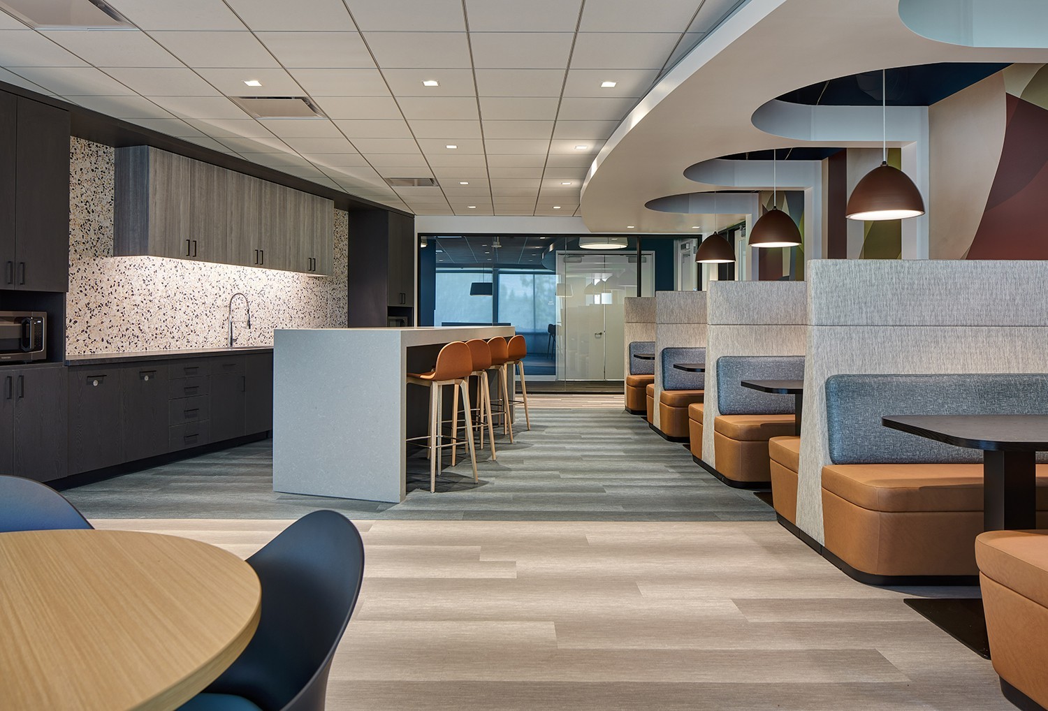 Our community cafeteria lounge at the San Diego office.