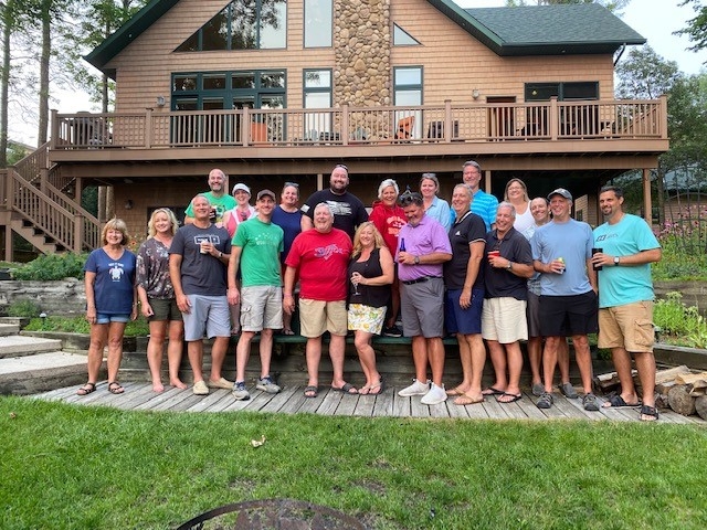 Sales Team retreat 2021 at the owners lake cabin