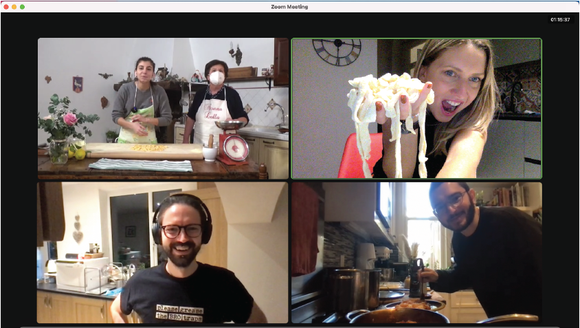 Team-building online cooking class: Italy, Germany, UK, and California coming together! 