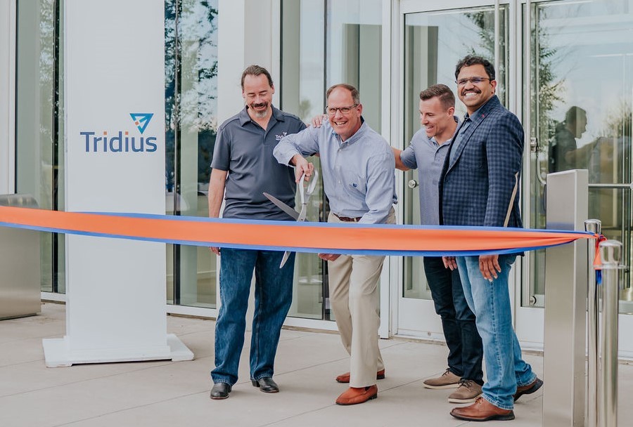 Ribbon cutting ceremony for the Plano, TX office inauguration, pictured from left to right are the executives.