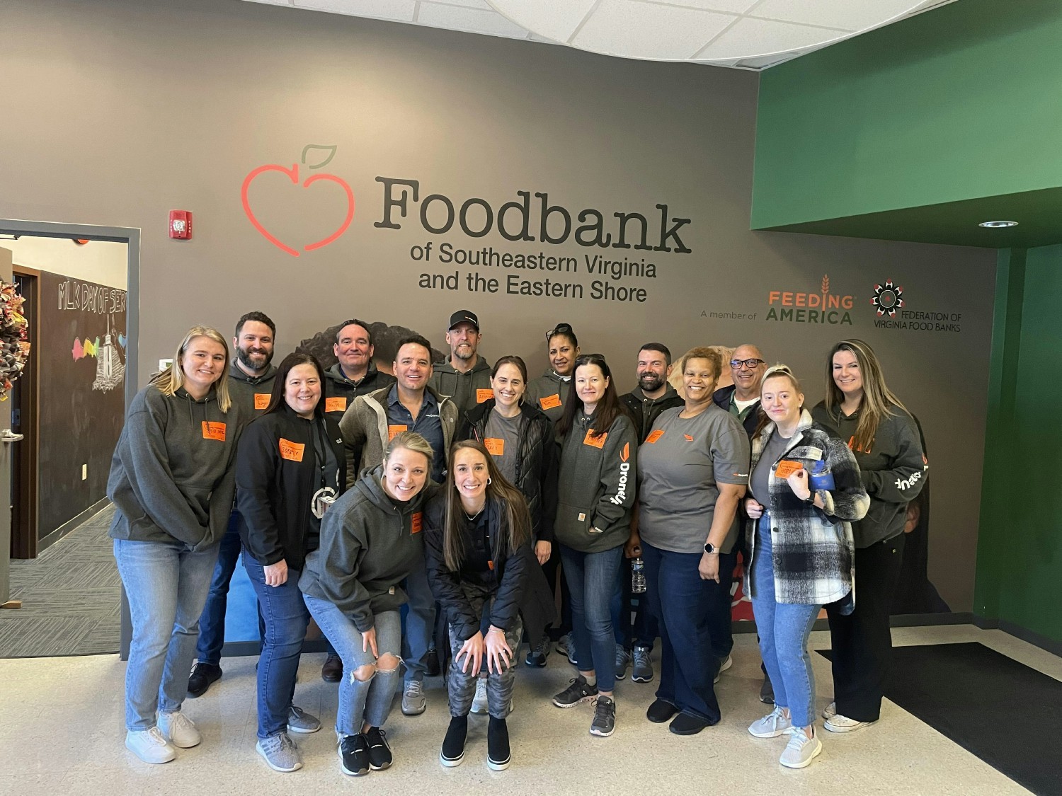 DroneUp volunteered at the Foodbank of Southeastern Virginia to help children in need by assembling nutritious meals 