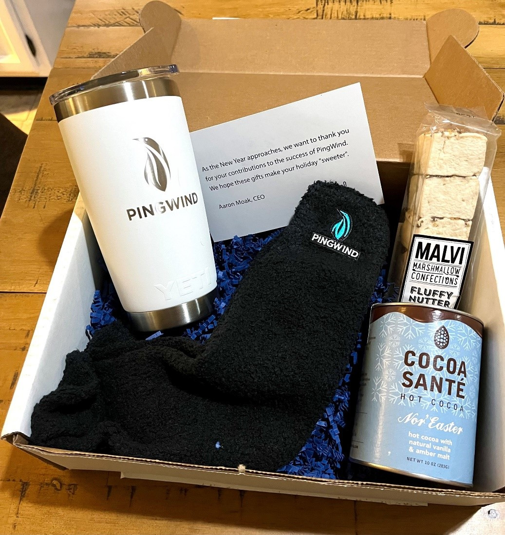 Employees received thoughtful and cozy holiday gift from PingWind's CEO.