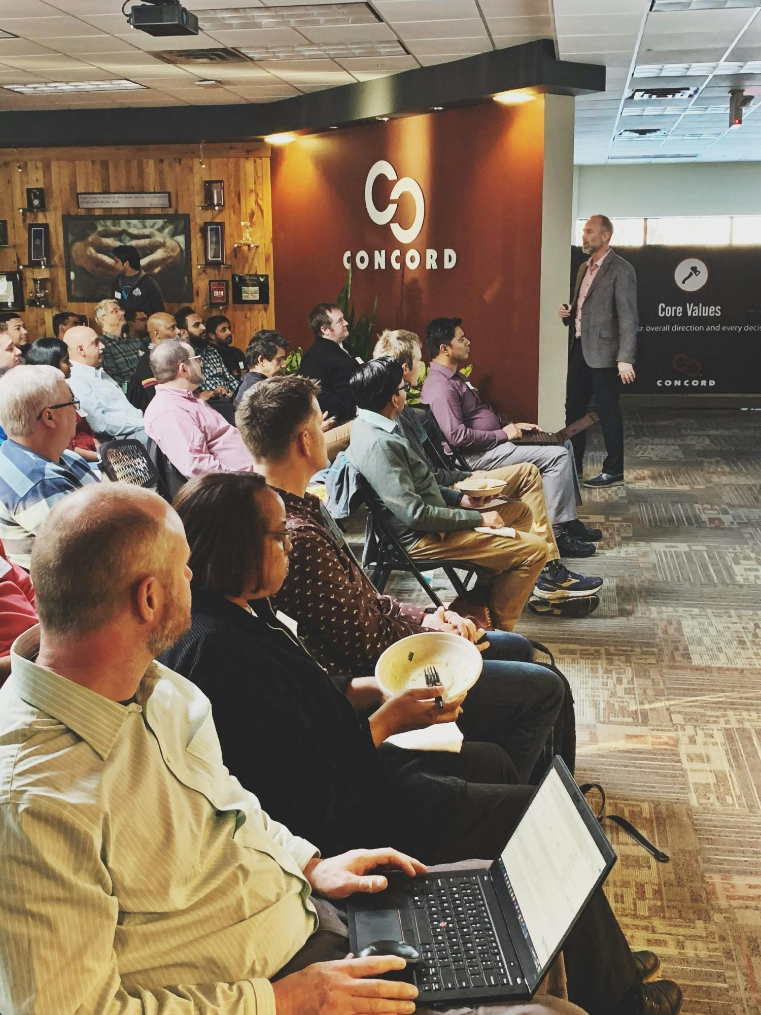 Concord's co-founder Stu Nutting speaks to the group at our Minneapolis headquarters.