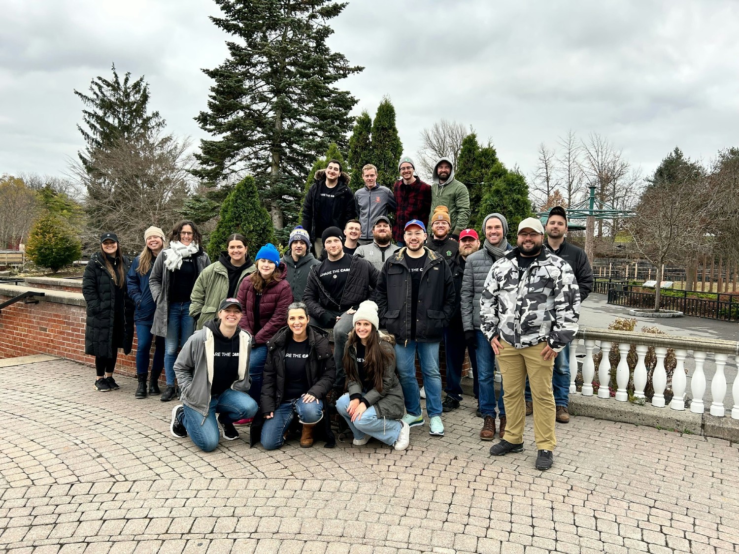 The SIDEARM team volunteering at the Rosamond Gifford Zoo during the holidays.