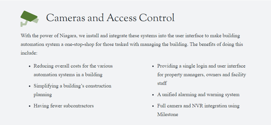 Camera and Access Control Services