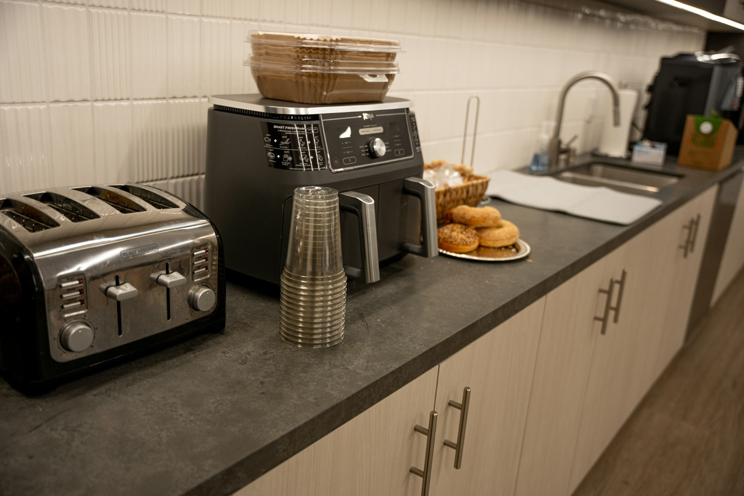 Our breakrooms are always stocked with goodies given to us by our vendors.  