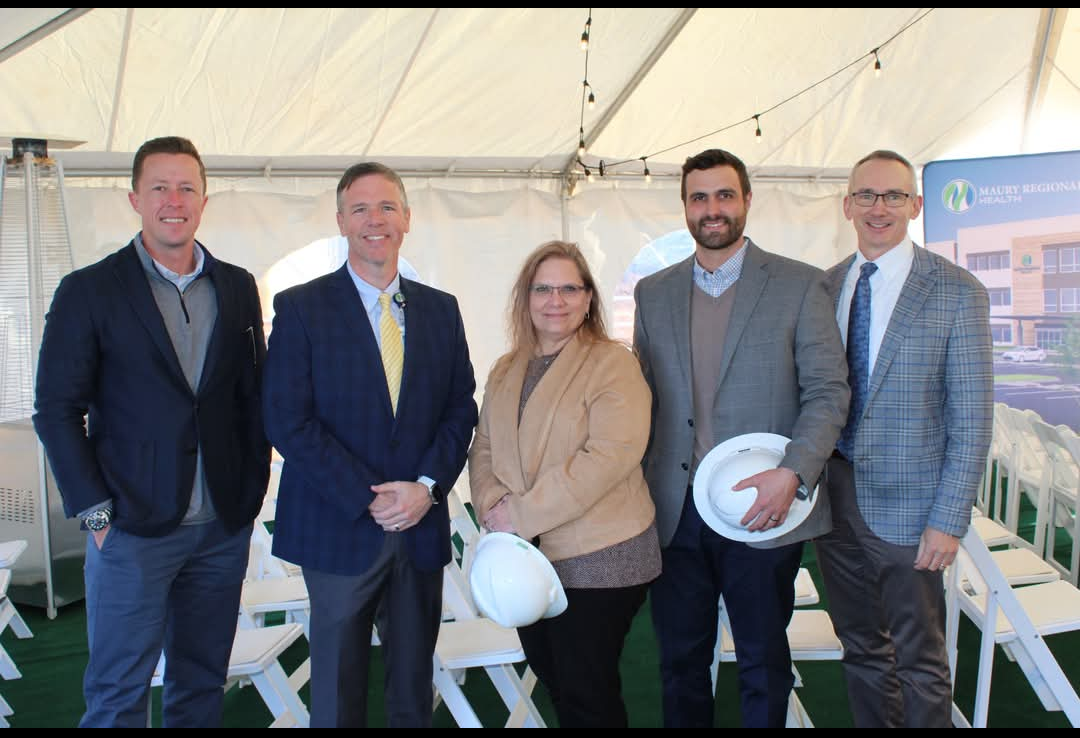 CEO Dr. Martin Chaney & CAO Charlie Brinkley with local leaders at the groundbreaking of a new health park