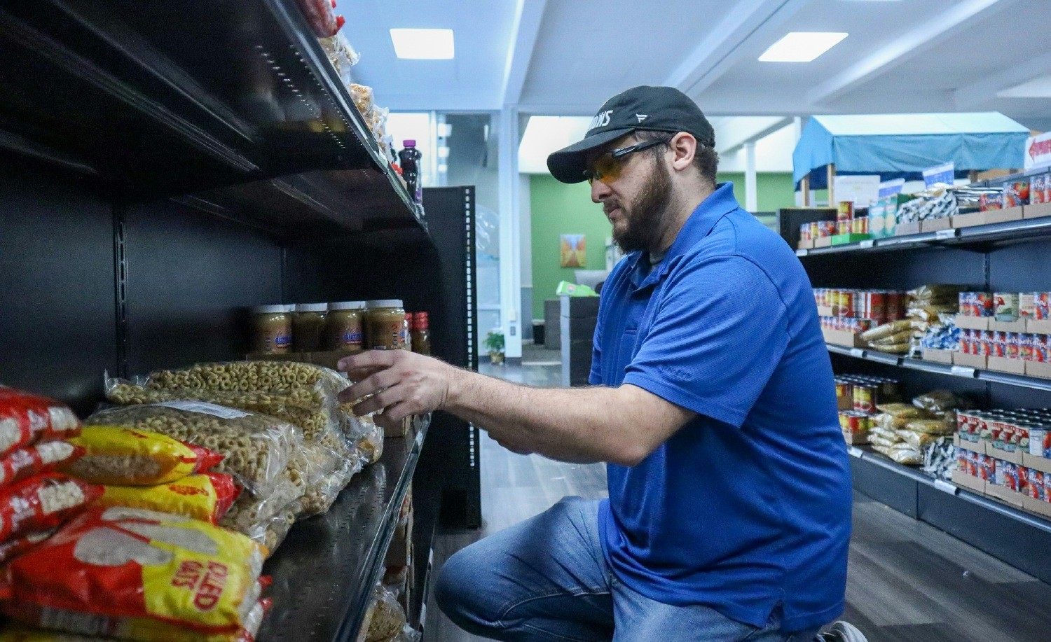 Employees volunteered at a local food bank facility to help provide support in the community