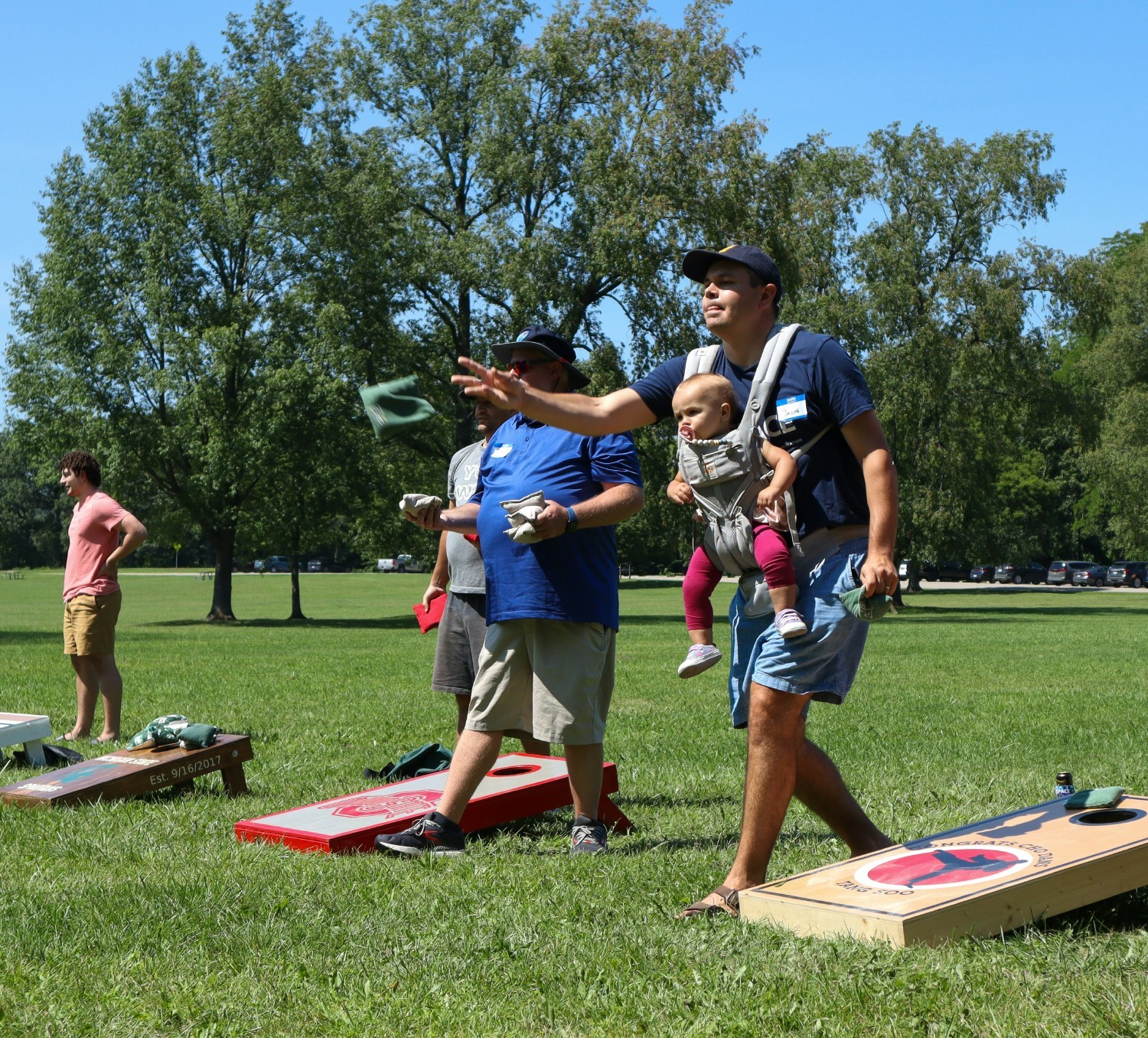 There plenty of activities to enjoy at the annual family picnic, including cornhole and volleyball tournaments