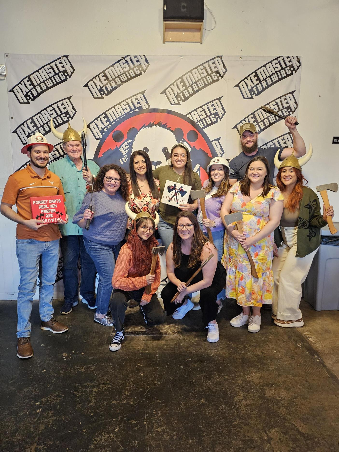 Our San Antonio team at Axe Master for an afternoon of competitive axe throwing!