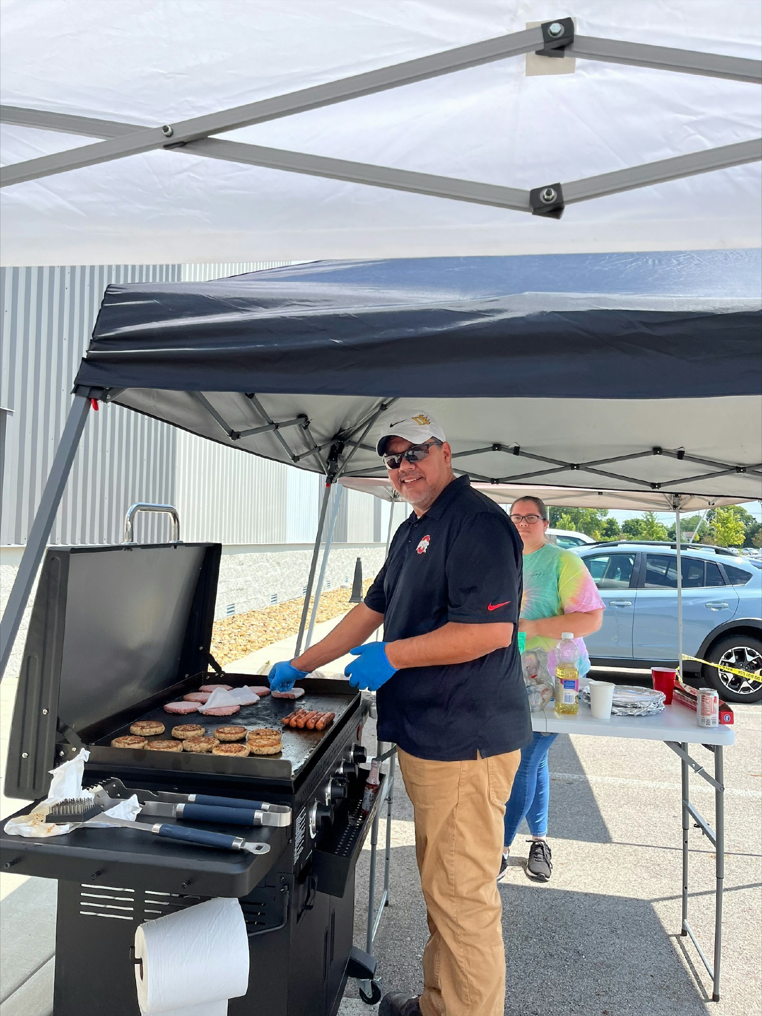 Our Maintenance Manager manning the grill during our 365 Day Accident-Free celebration!