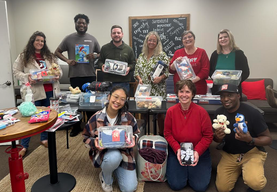 Our South Carolina Team participating in a shoe box drive for the children of Western North Carolina.