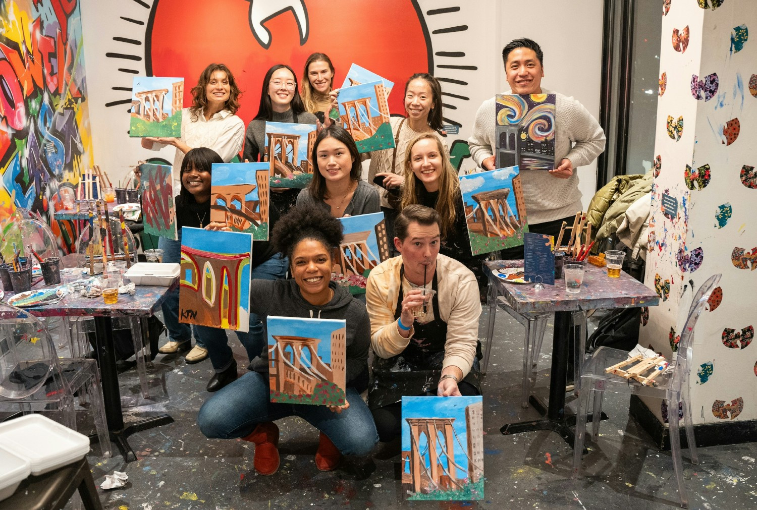 A group of Alloyans doing a paint & sip right nearby Alloy HQ in NYC.