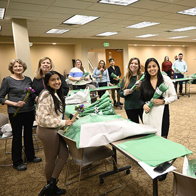 Our employees volunteered to help the Mental Health Association in Ulster County  wrap anemones for thier fundraiser.