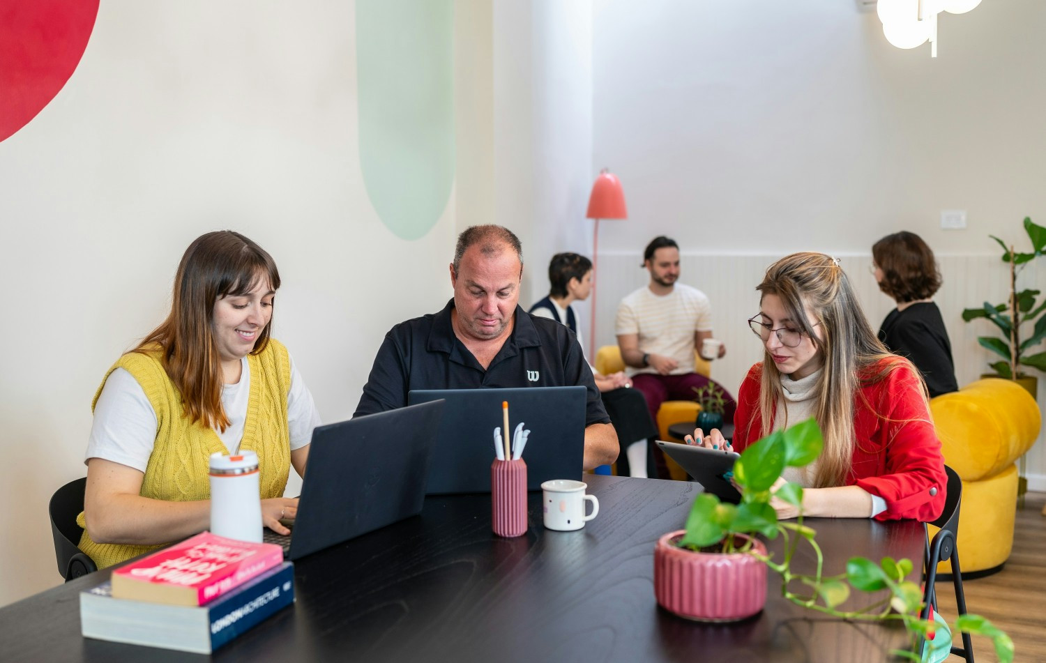 An operative team collaborating in Terra's coworking space