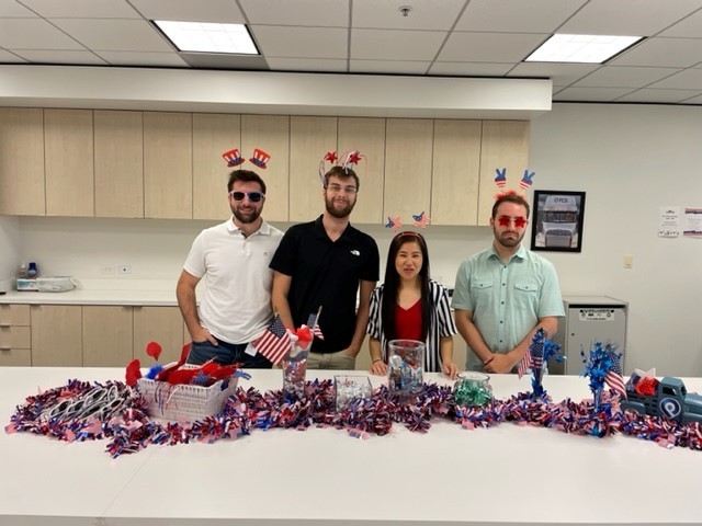 PCS interns celebrating the 4th of July.