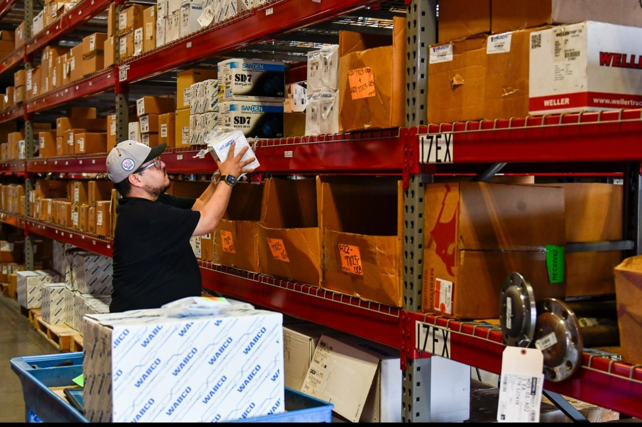 Our dedicated warehouse employee ensures every item is ready for delivery, keeping operations running.