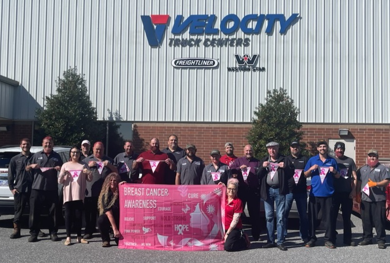 Velocity Truck Centers stand together, supporting Breast Cancer Awareness and our community.