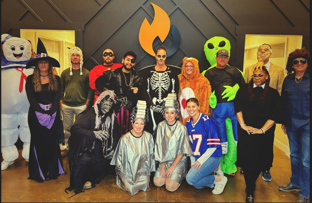 Team members dressed up for the annual ScAIROween party. The marshmallow won!  