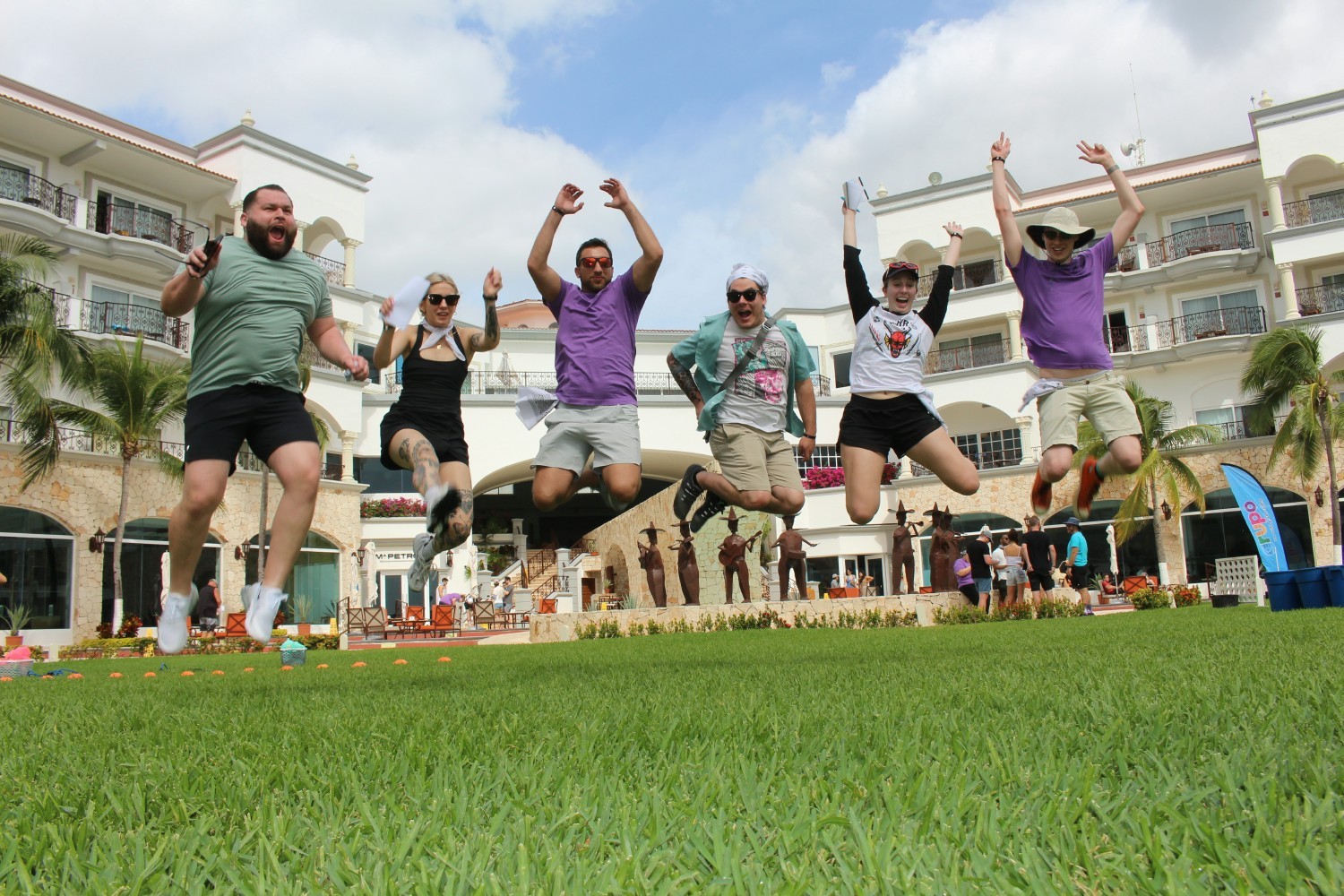 Okendo team members during a team bonding scavenger hunt in Playa del Carmen, Mexico for our 2023 GTM offsite