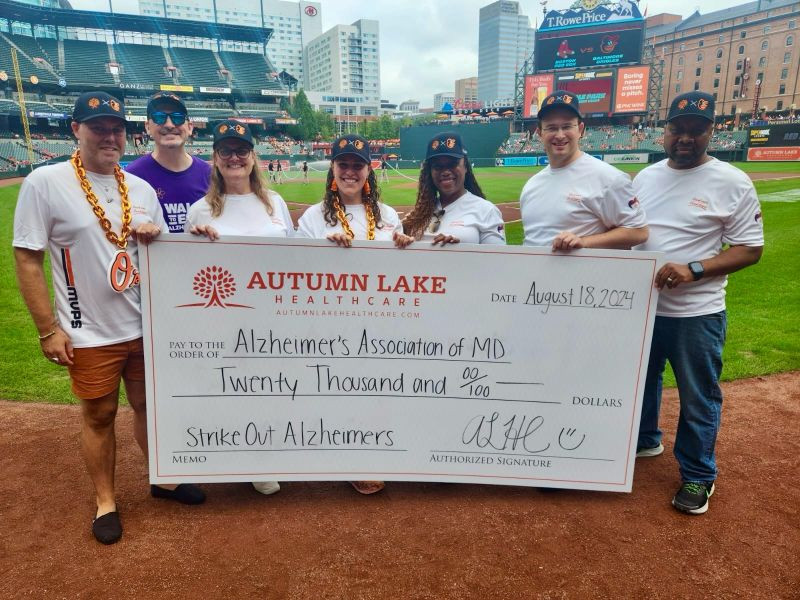 We give staff members tickets and unique opportunities with the Baltimore Orioles in the fight against Alzheimers