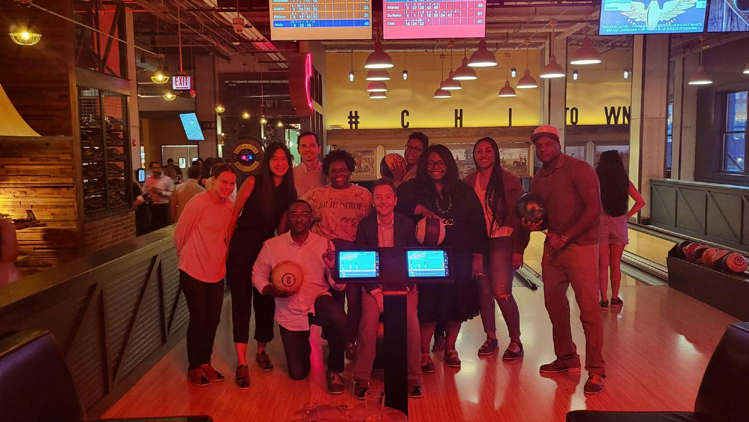 Team outing! Some Reactivate team members go bowling.