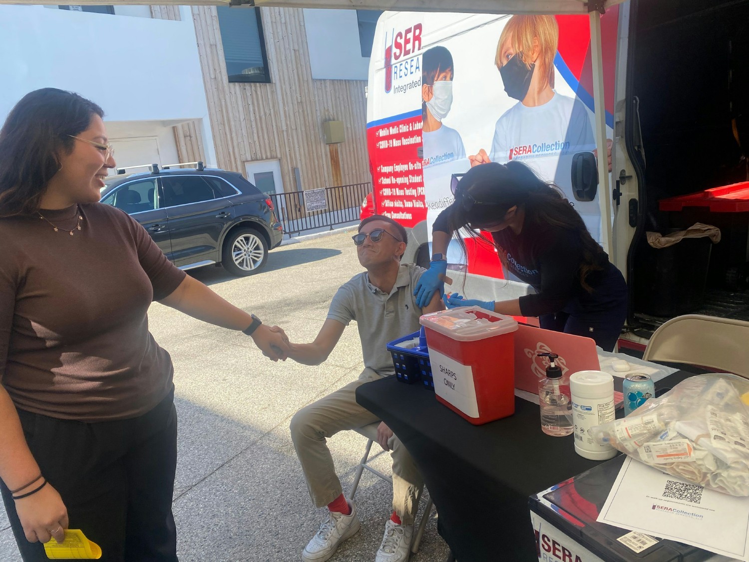 Giving a hand with our Mobile Vaccine Clinic.