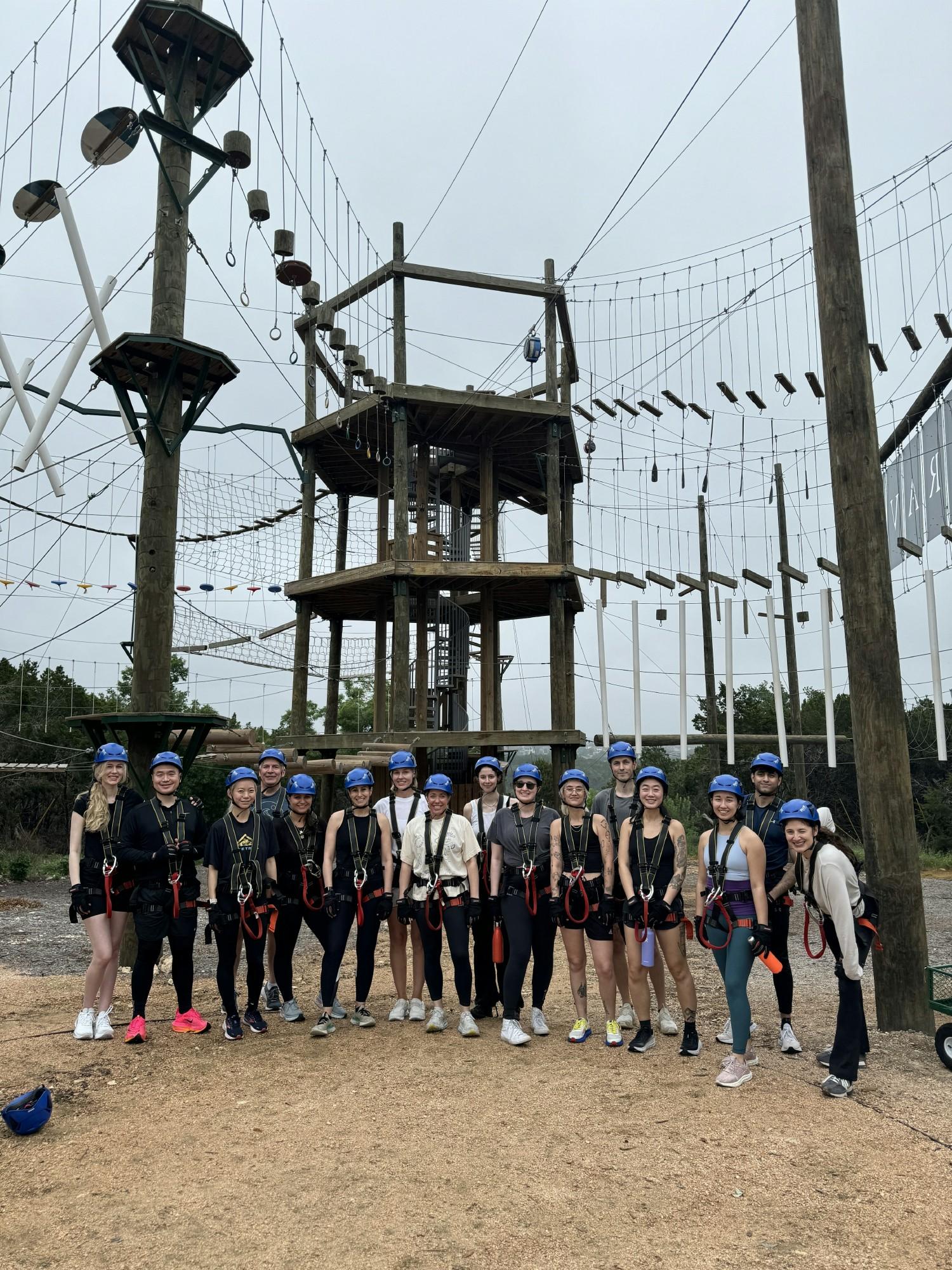 Challenge course team bonding activity