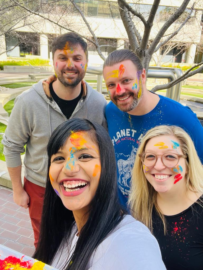 The team celebrating the festival of colors- Holi!