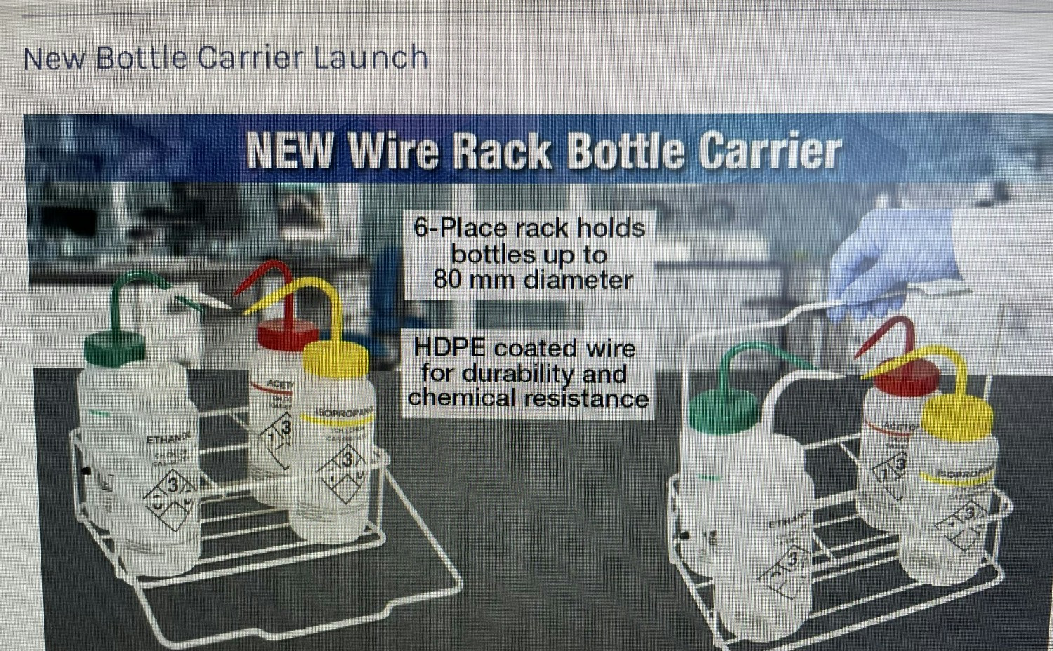 New Wire Rack Bottle Carrier product launch.