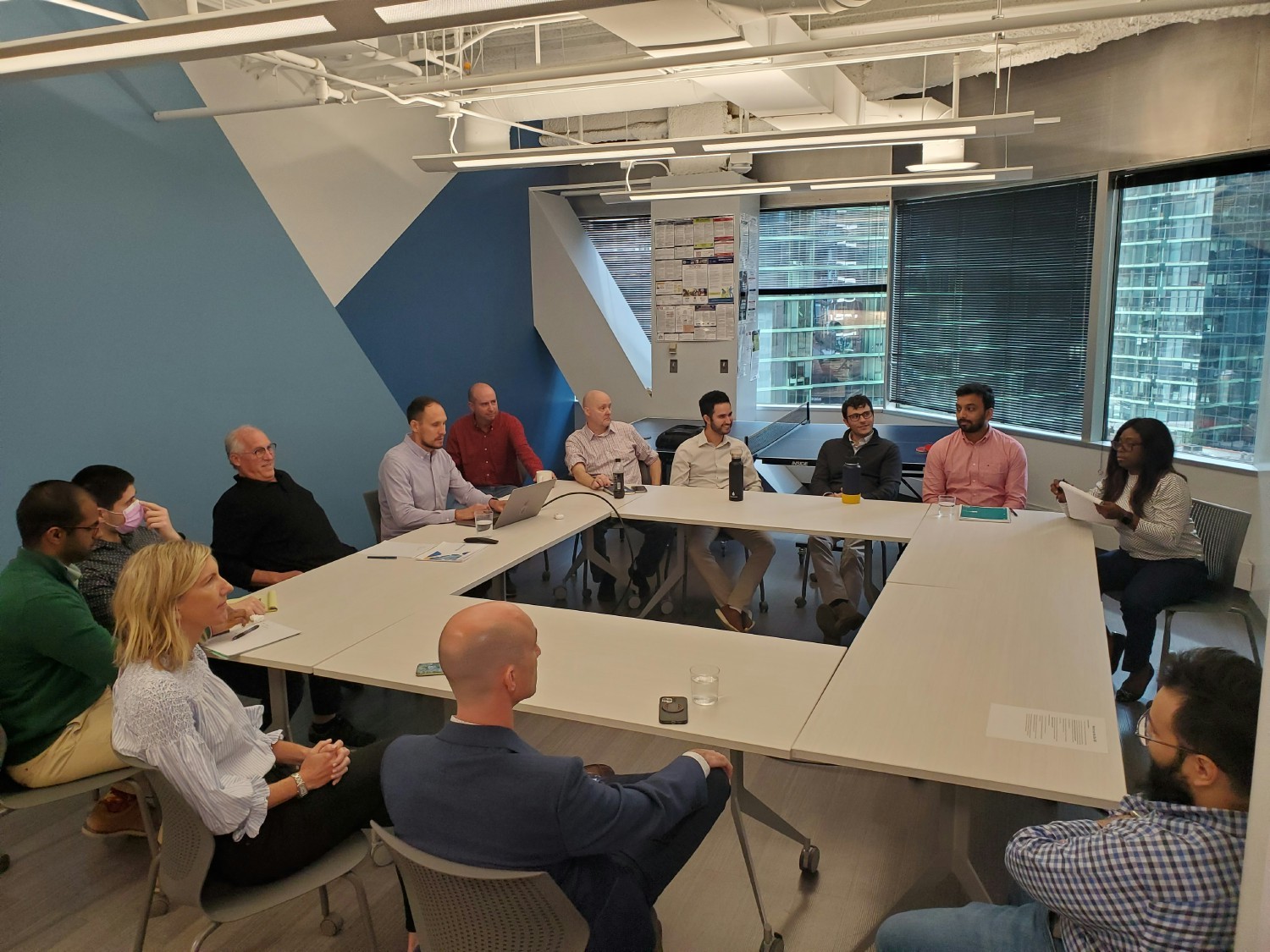 PMA's Chicago office meets with leaders for a company culture discussion.