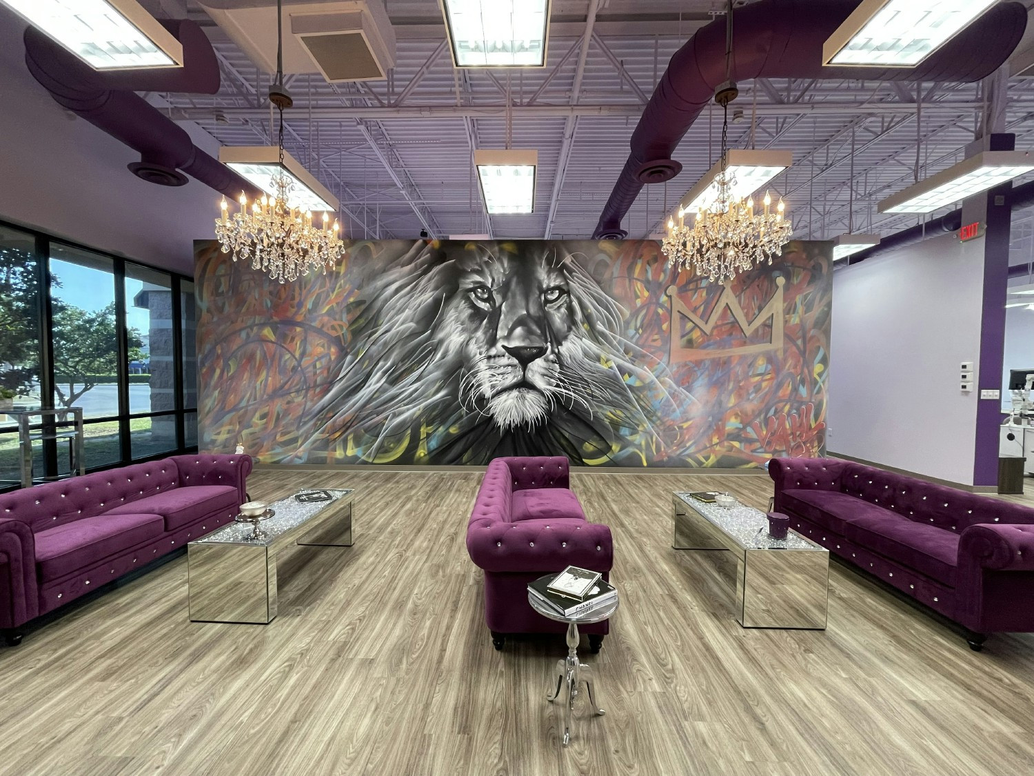 Our office is laidback and fun. We've got graffiti murals, Instagram walls, and plenty of trendy purple decor. 