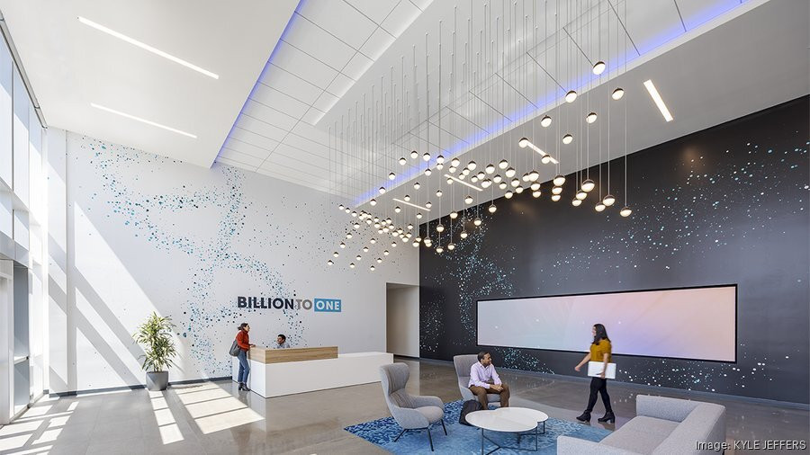 Helix designs and DNA-inspired graphics adorn our Union City office lobby, reflecting our molecular diagnostics focus.