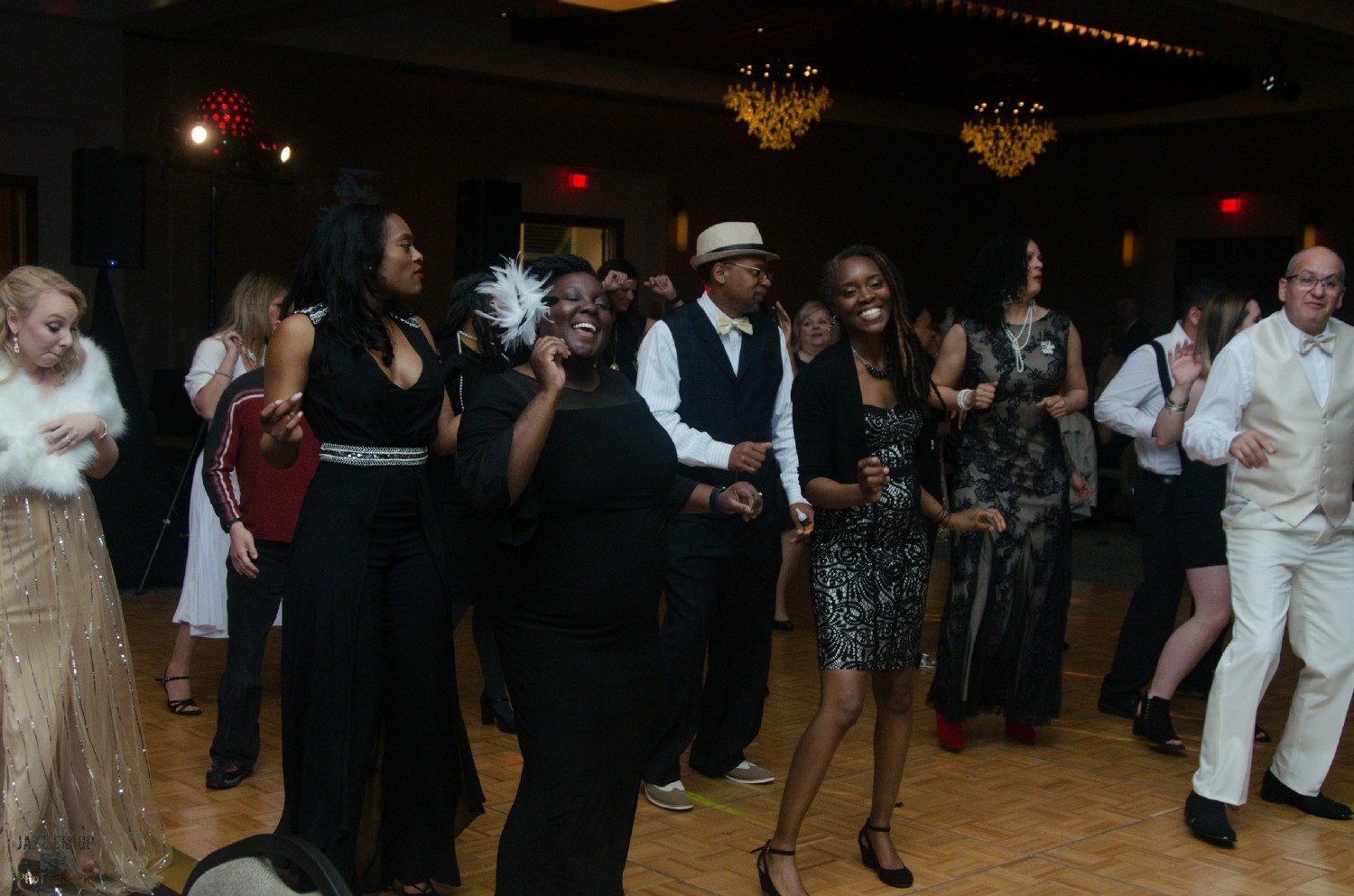 Annual Company meeting/party - Roaring 20's was the theme. Everyone here is hitting the dance floor.